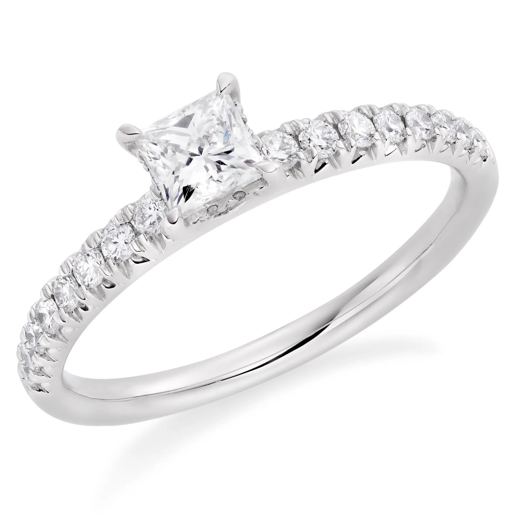 Beaverbrooks Platinum Diamond Princess Cut Solitaire Ring