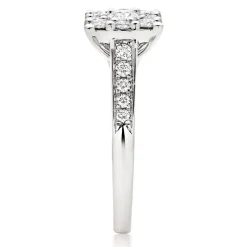 Beaverbrooks Platinum Diamond Cluster Engagement Ring