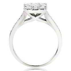 Beaverbrooks Platinum Diamond Cluster Engagement Ring
