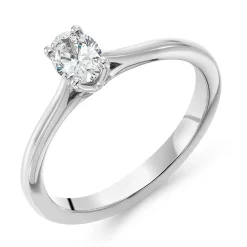 Beaverbrooks Platinum Diamond Oval Shaped Solitaire Engagement Ring