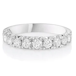 Beaverbrooks Platinum Diamond 3mm Half Eternity Ring