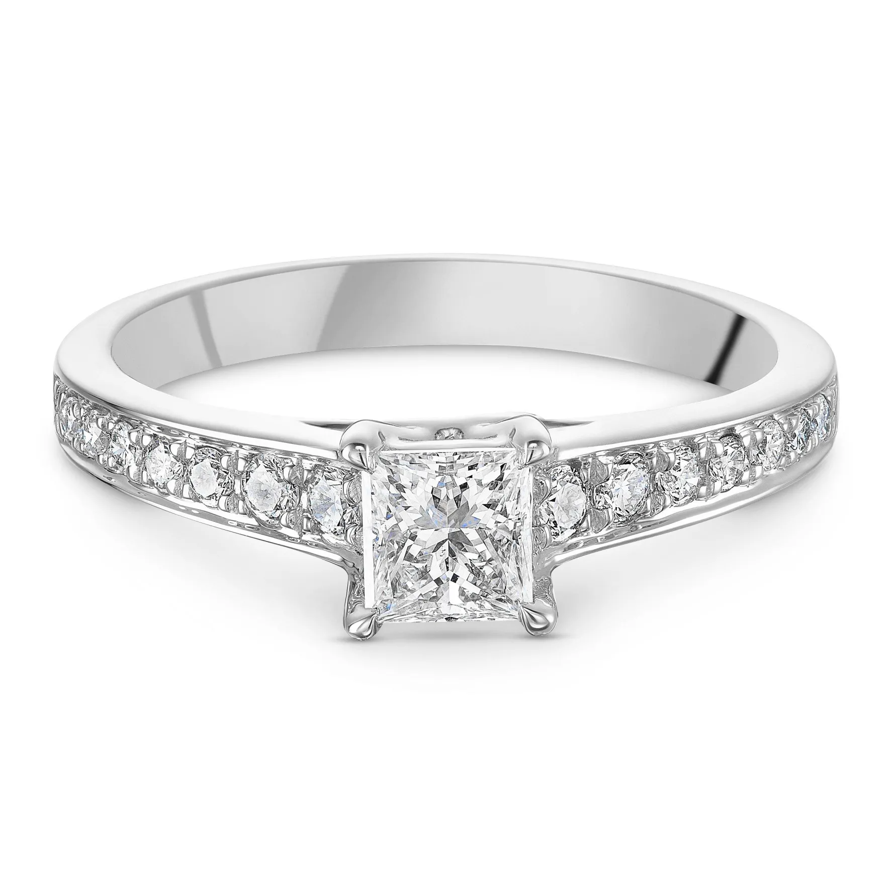 Beaverbrooks Platinum Diamond Princess Cut Solitaire Engagement Ring