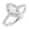 Beaverbrooks Platinum Diamond Marquise Cut Halo Ring