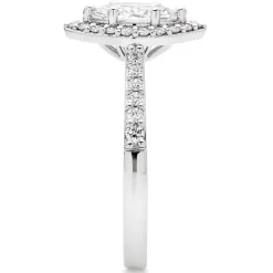 Beaverbrooks Platinum Diamond Marquise Cut Halo Ring