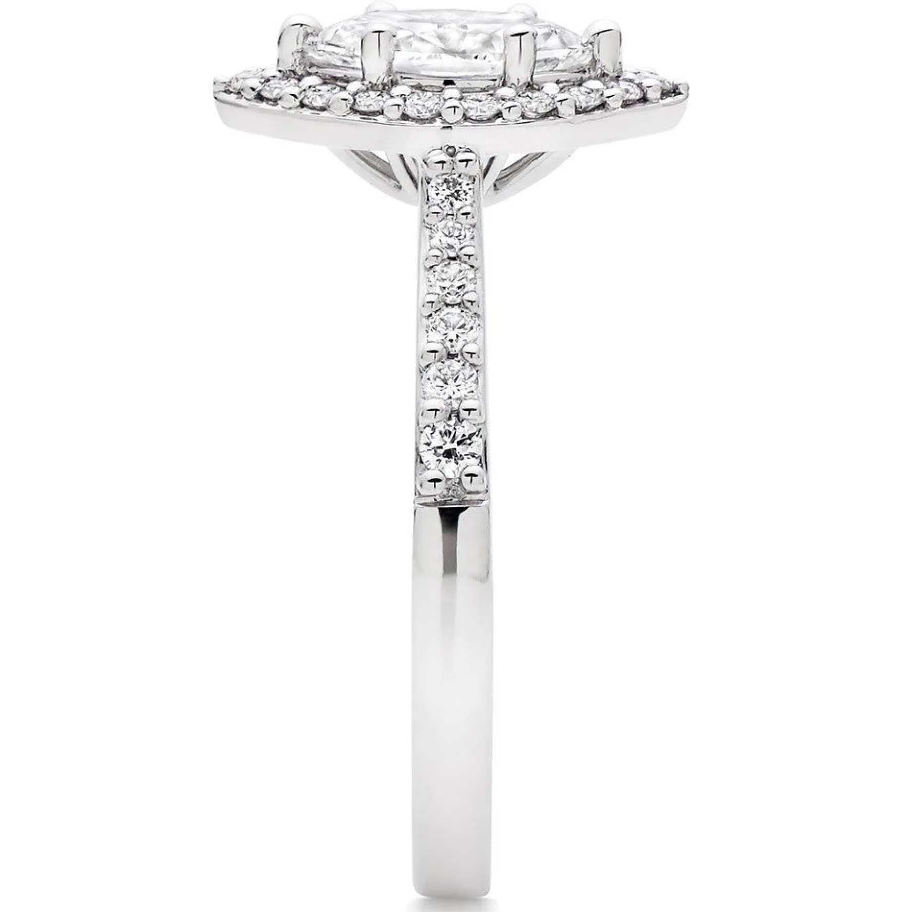Beaverbrooks Platinum Diamond Marquise Cut Halo Ring