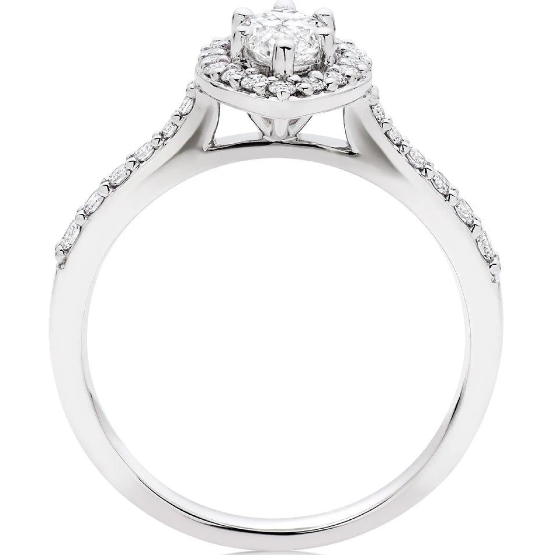 Beaverbrooks Platinum Diamond Marquise Cut Halo Ring