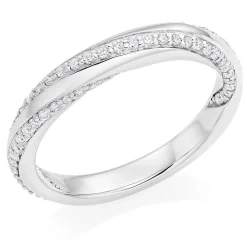 Beaverbrooks Platinum Diamond Twist Wedding Ring