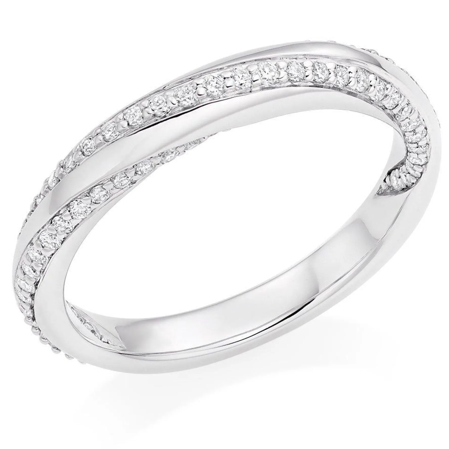 Beaverbrooks Platinum Diamond Twist Wedding Ring
