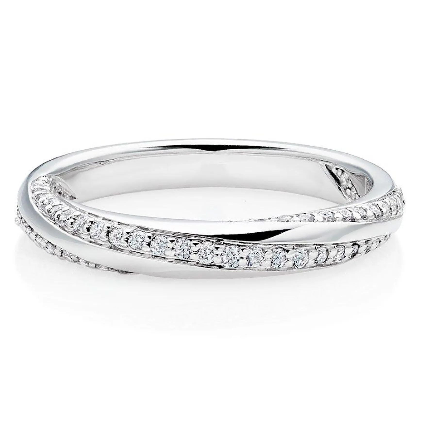Beaverbrooks Platinum Diamond Twist Wedding Ring