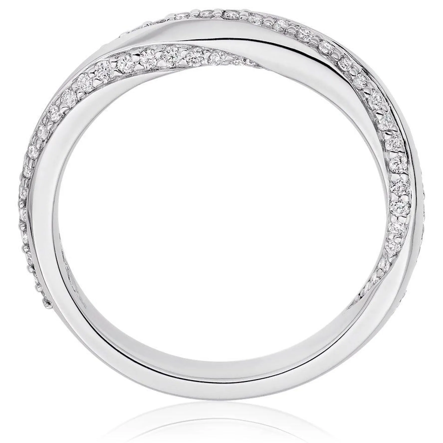 Beaverbrooks Platinum Diamond Twist Wedding Ring