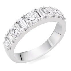 Beaverbrooks Platinum Diamond Half Eternity Ring