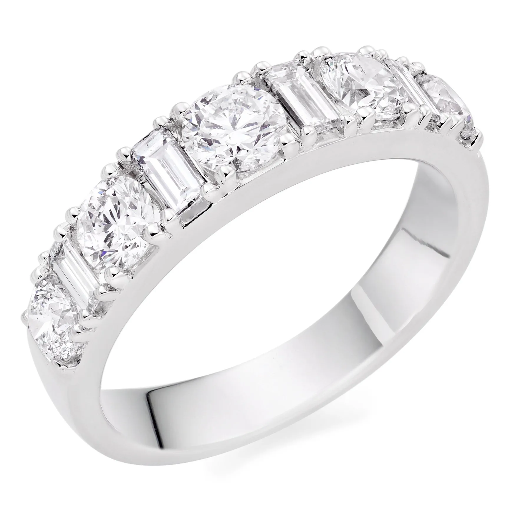 Beaverbrooks Platinum Diamond Half Eternity Ring