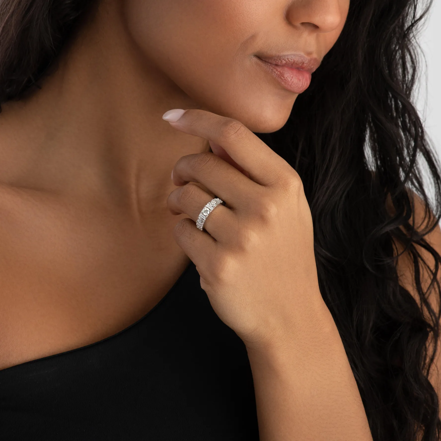 Beaverbrooks Platinum Diamond Half Eternity Ring
