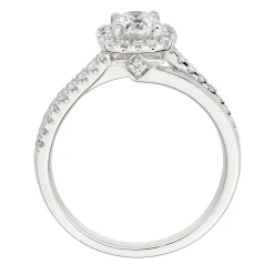 Beaverbrooks Platinum Diamond Cushion Cut Halo Ring