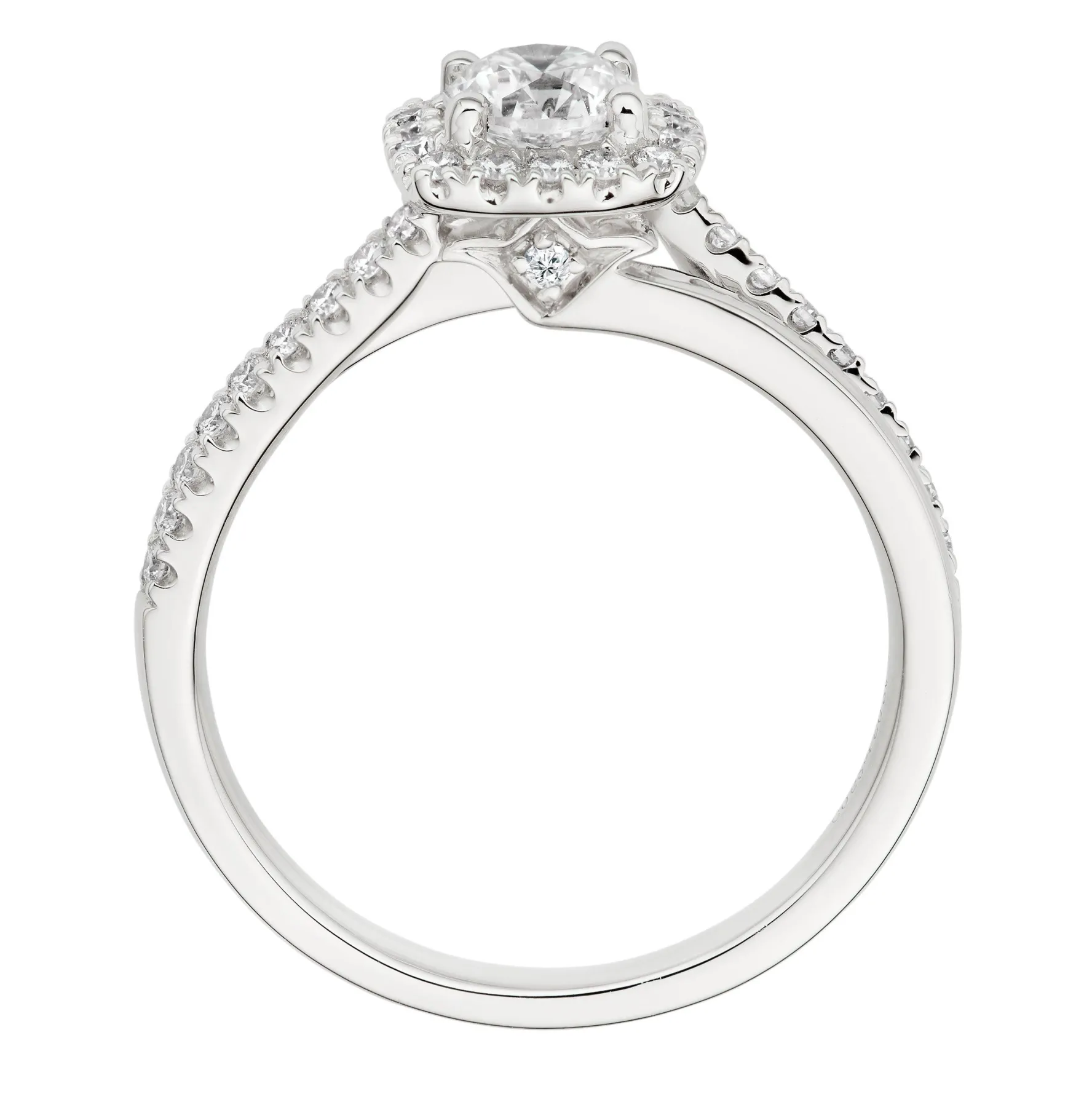 Beaverbrooks Platinum Diamond Cushion Cut Halo Ring