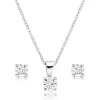 Beaverbrooks Platinum Diamond Pendant and Earrings Set
