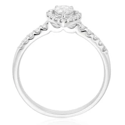 Beaverbrooks Platinum Diamond Pear Shaped Halo Ring