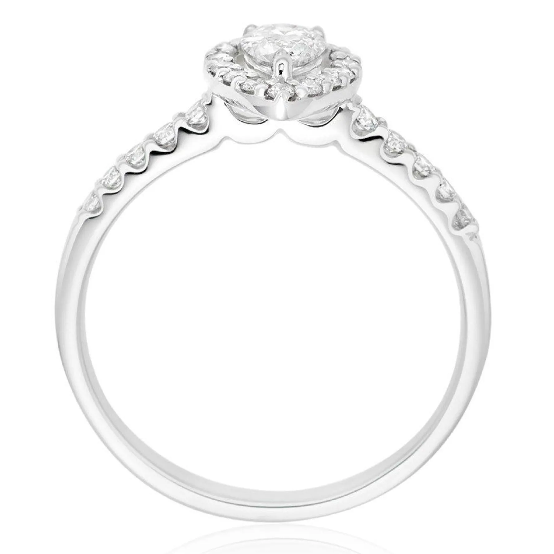 Beaverbrooks Platinum Diamond Pear Shaped Halo Ring