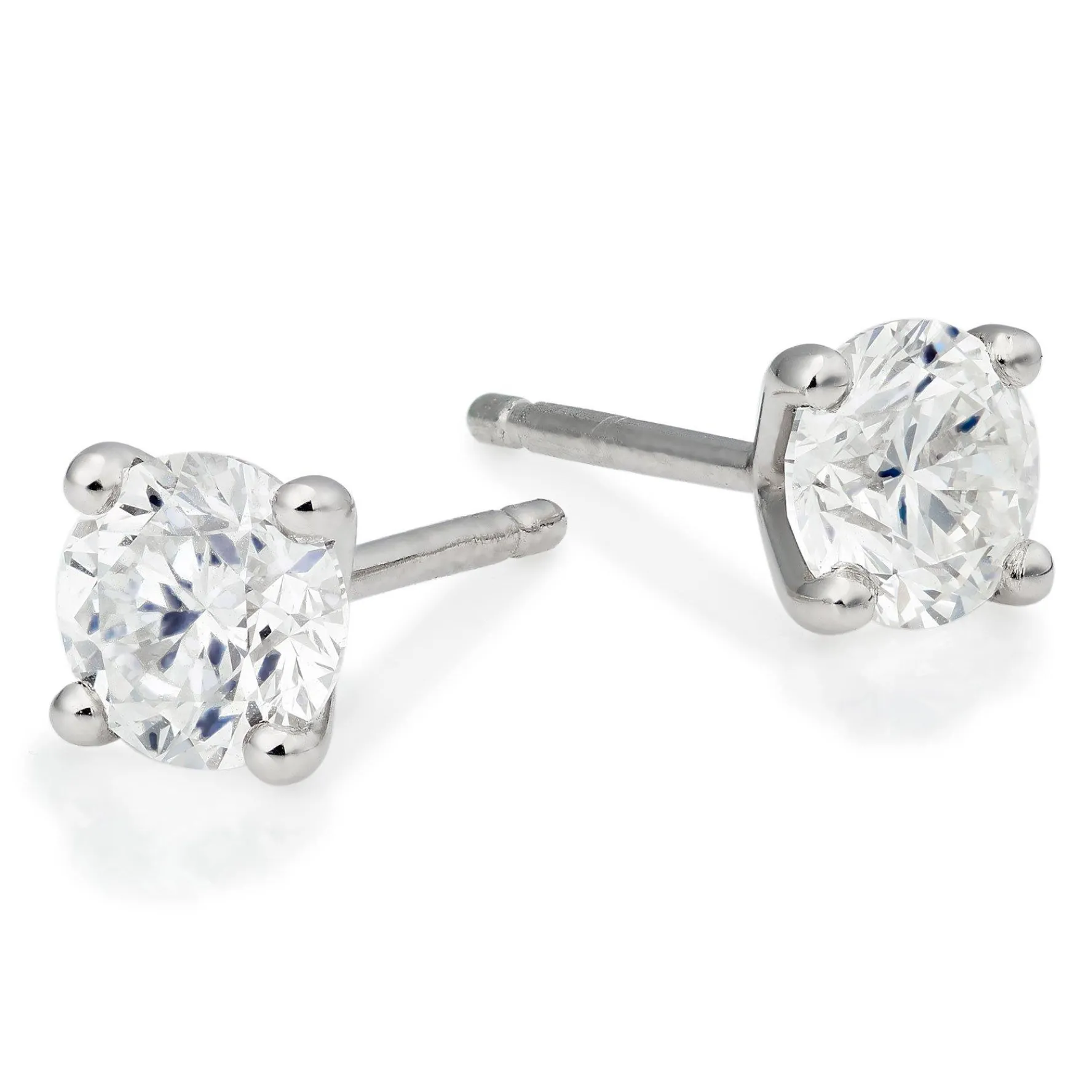 Beaverbrooks Platinum Diamond Solitaire Earrings
