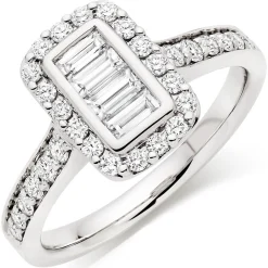 Beaverbrooks Platinum Diamond Halo Ring