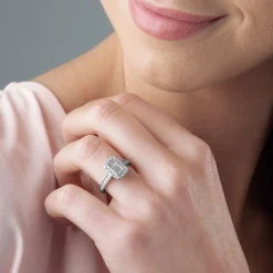 Beaverbrooks Platinum Diamond Halo Ring
