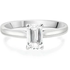 Beaverbrooks Platinum Diamond Emerald Cut Solitaire Ring