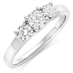 Beaverbrooks Platinum Diamond Three Stone Engagement Ring