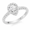 Beaverbrooks Platinum Diamond Pear Shaped Halo Ring