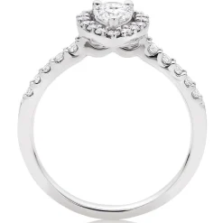 Beaverbrooks Platinum Diamond Pear Shaped Halo Ring