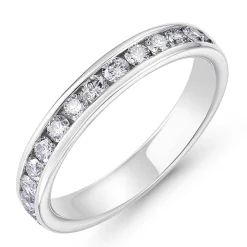Beaverbrooks Platinum Diamond Half Eternity Ring