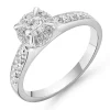 Beaverbrooks Platinum Diamond Halo Engagement Ring