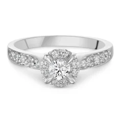 Beaverbrooks Platinum Diamond Halo Engagement Ring