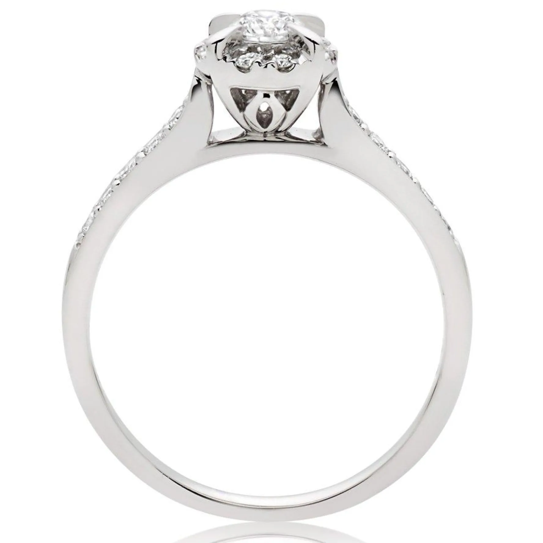 Beaverbrooks Platinum Diamond Halo Engagement Ring