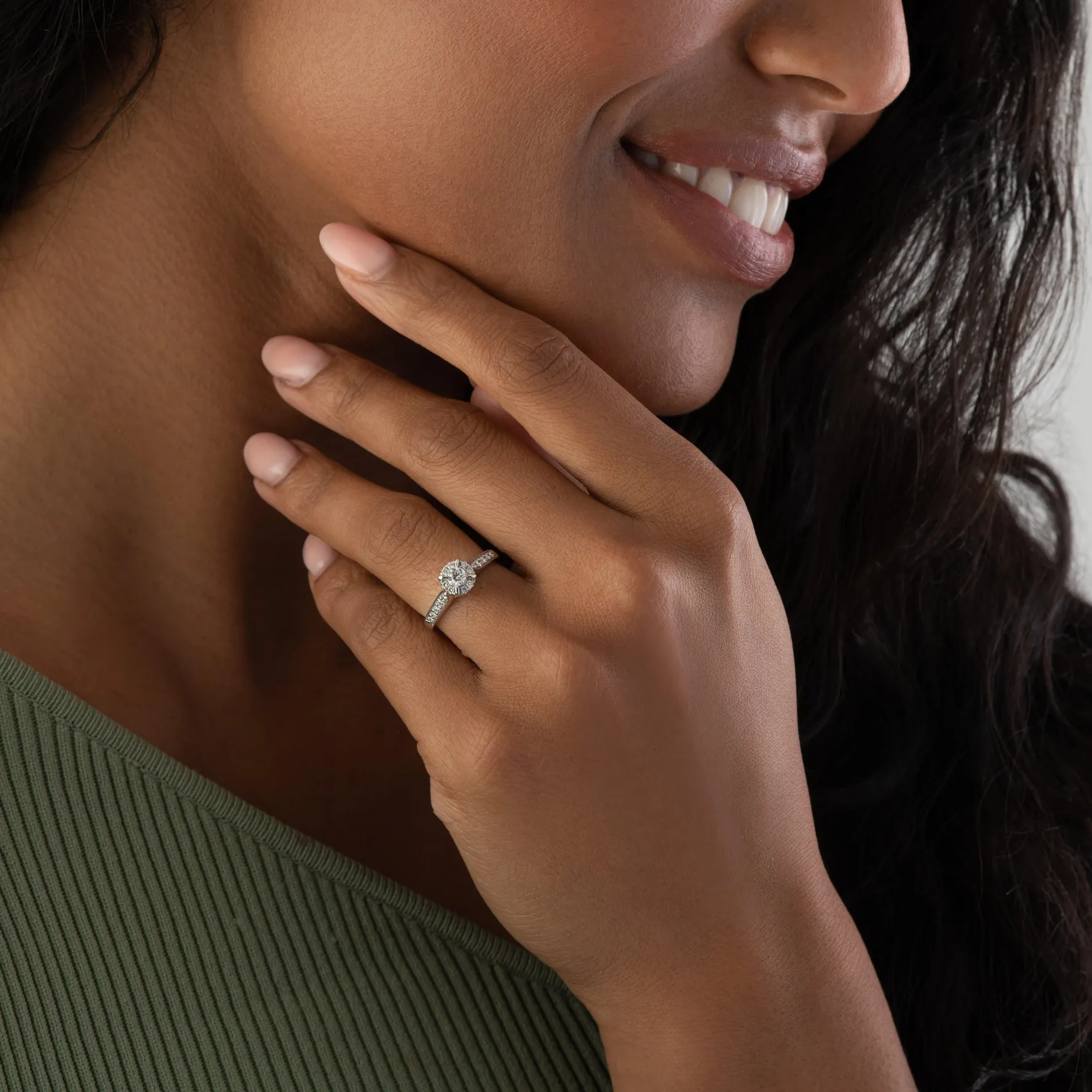 Beaverbrooks Platinum Diamond Halo Engagement Ring
