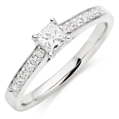 Beaverbrooks Platinum Diamond Princess Cut Solitaire Engagement Ring