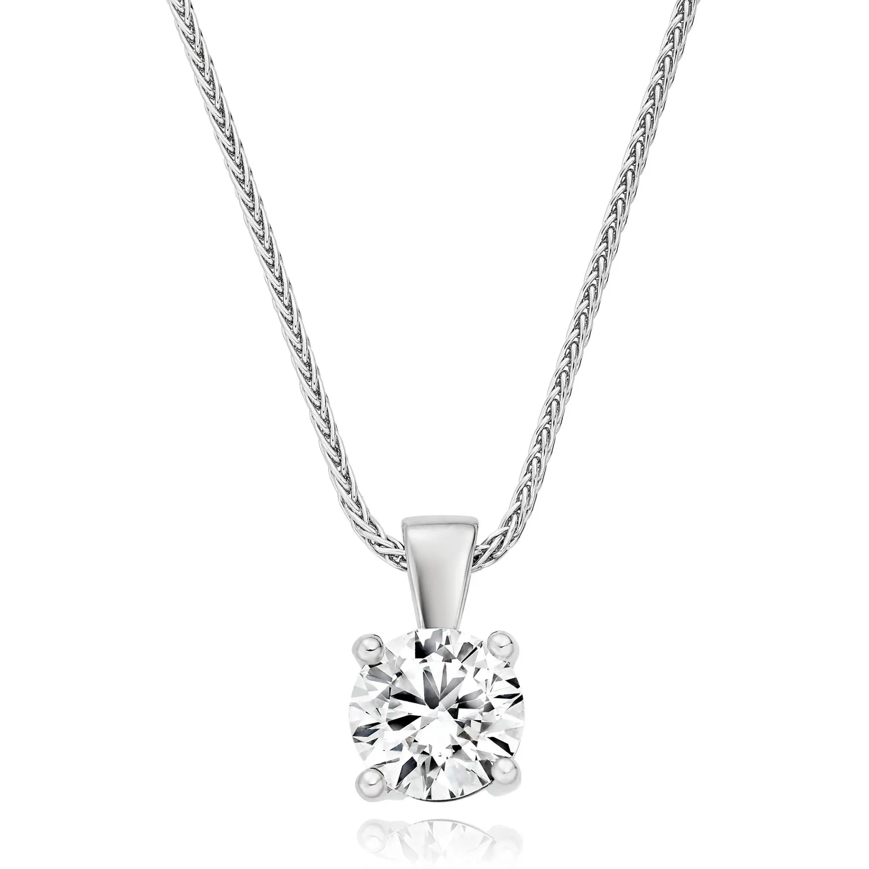 Beaverbrooks Platinum Diamond Solitaire Pendant