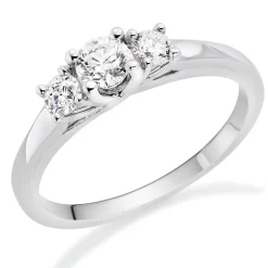Beaverbrooks Platinum Diamond Three Stone Ring