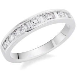 Beaverbrooks Platinum Diamond Half Eternity Ring