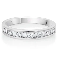 Beaverbrooks Platinum Diamond Half Eternity Ring
