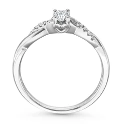 Beaverbrooks Platinum Diamond Oval Shaped Engagement Ring