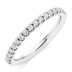 Beaverbrooks Platinum Diamond 2mm Half Eternity Ring