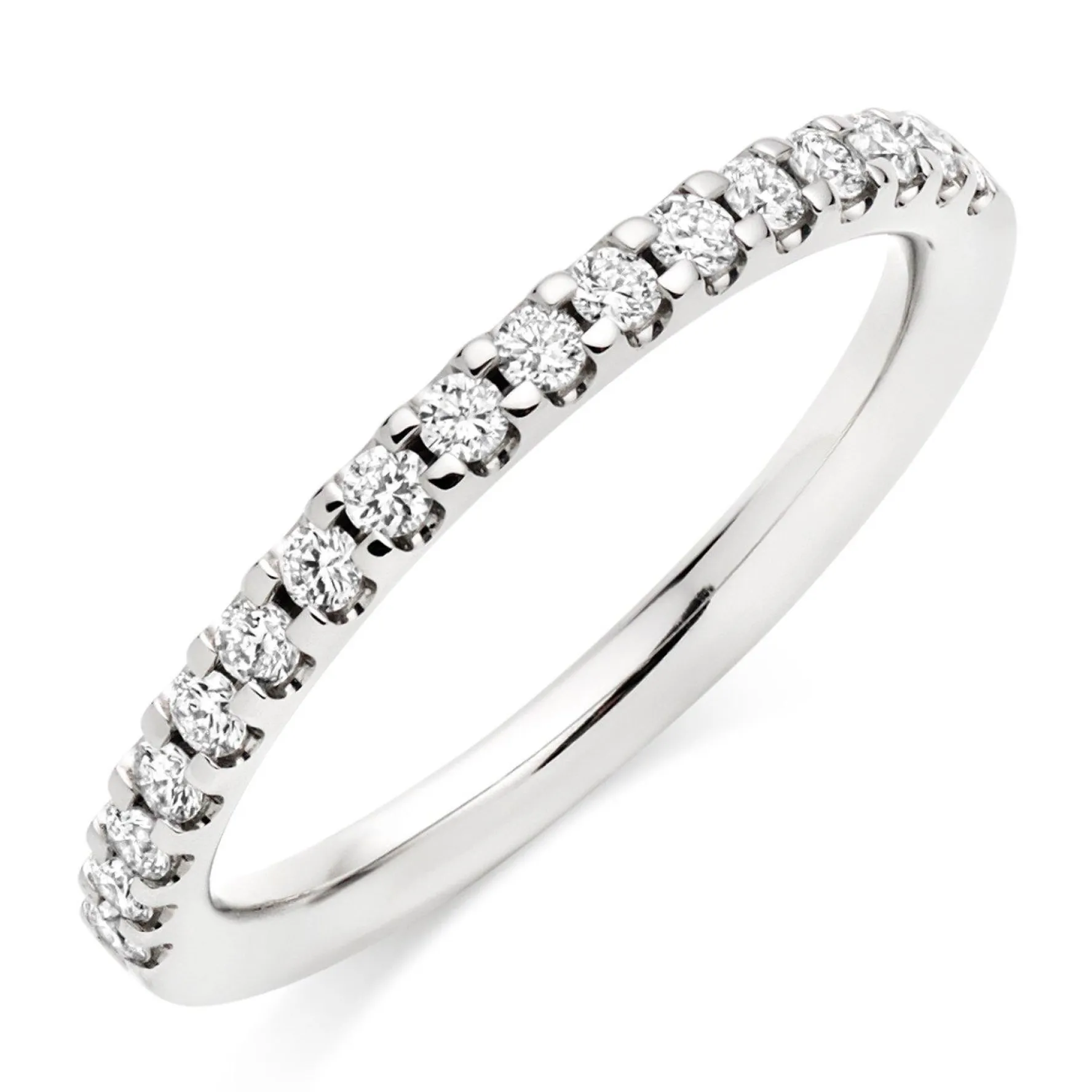 Beaverbrooks Platinum Diamond 2mm Half Eternity Ring