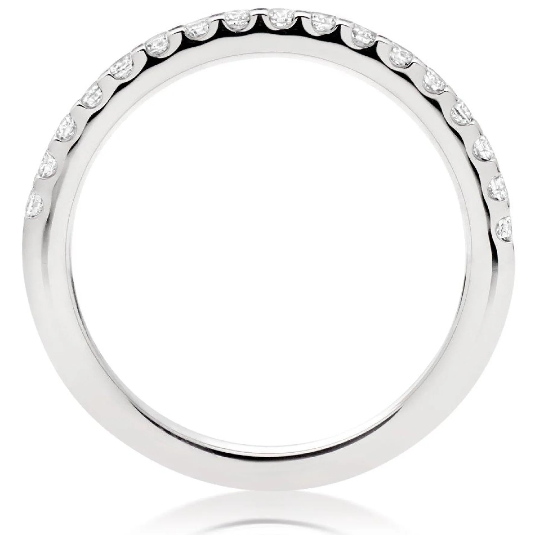 Beaverbrooks Platinum Diamond 2mm Half Eternity Ring