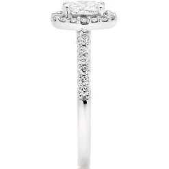 Beaverbrooks Platinum Diamond Oval Cut Halo Ring