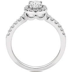 Beaverbrooks Platinum Diamond Oval Cut Halo Ring