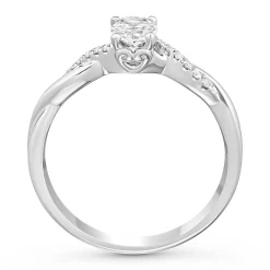 Beaverbrooks Platinum Diamond Oval Shaped Engagement Ring
