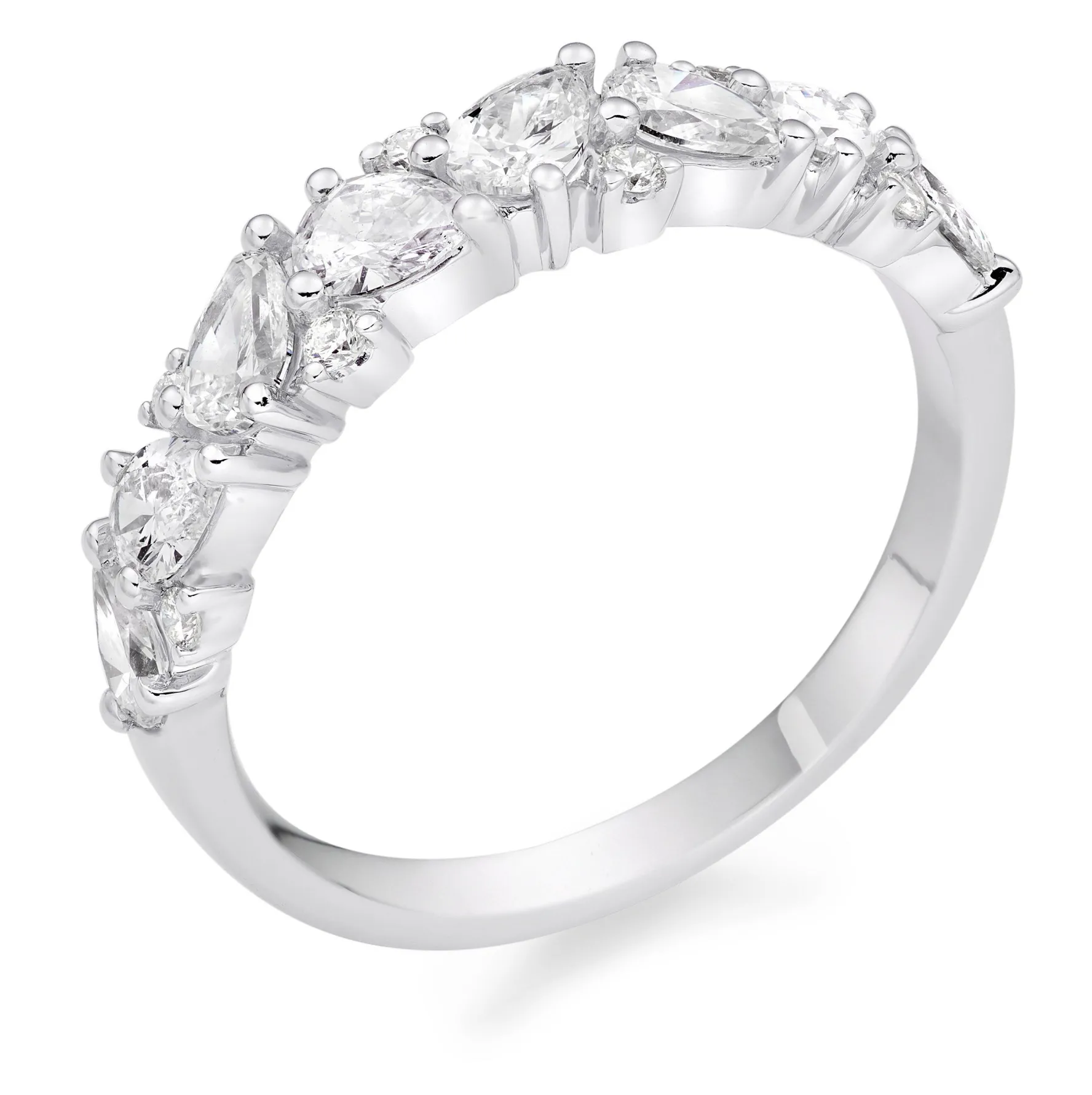 Beaverbrooks Platinum Diamond Half Eternity Ring