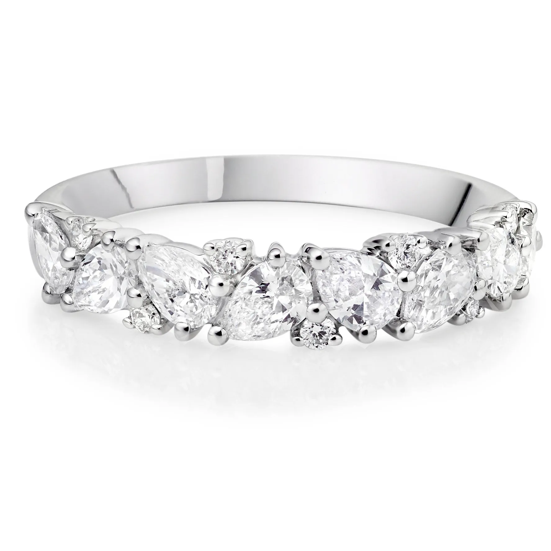 Beaverbrooks Platinum Diamond Half Eternity Ring
