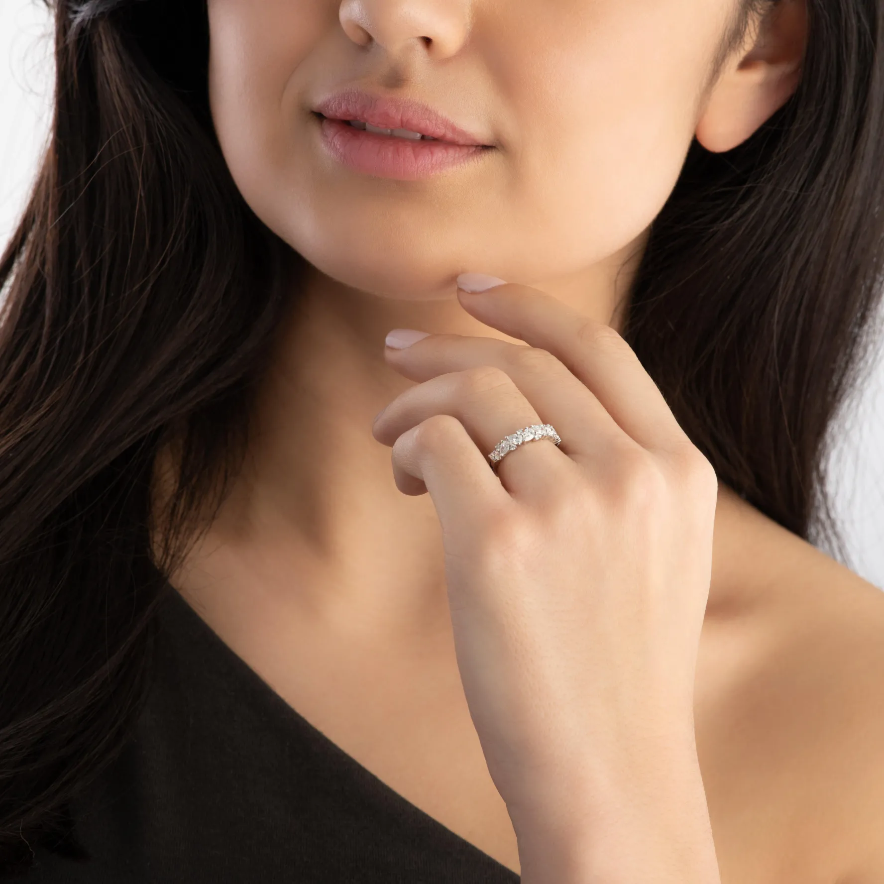 Beaverbrooks Platinum Diamond Half Eternity Ring