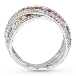 Beaverbrooks Platinum Diamond Sapphire Ring